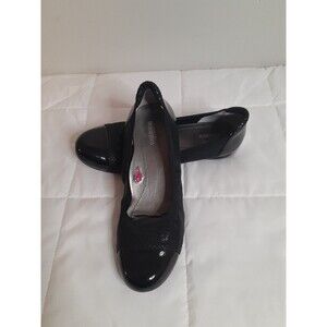 Ross Hommerson Ronnie Black Crackle Leather Ballet Flats Size 9 M